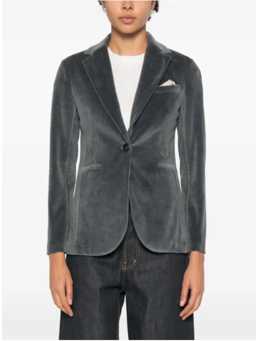 Circolo 1901 velvet single-breasted jacket in grey
